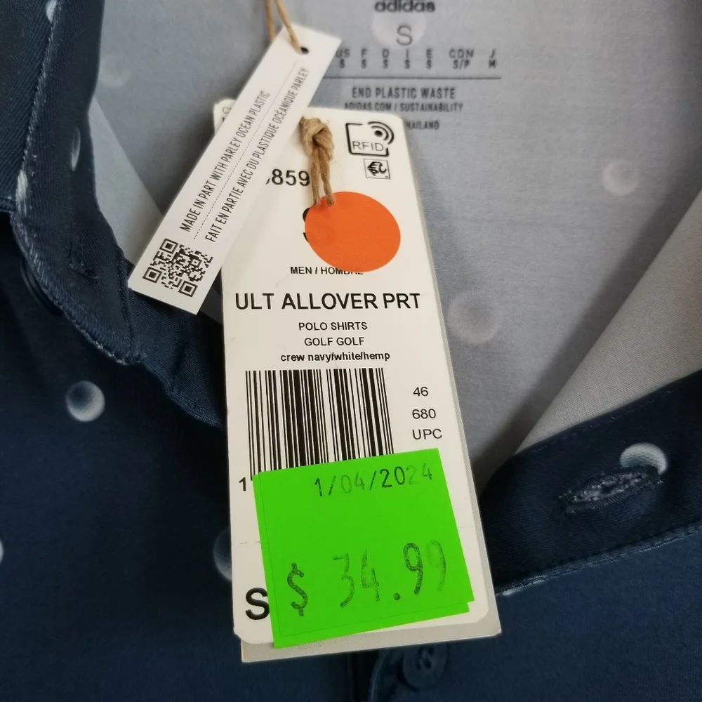 Adidas Golf Polo Shirt Small NWT